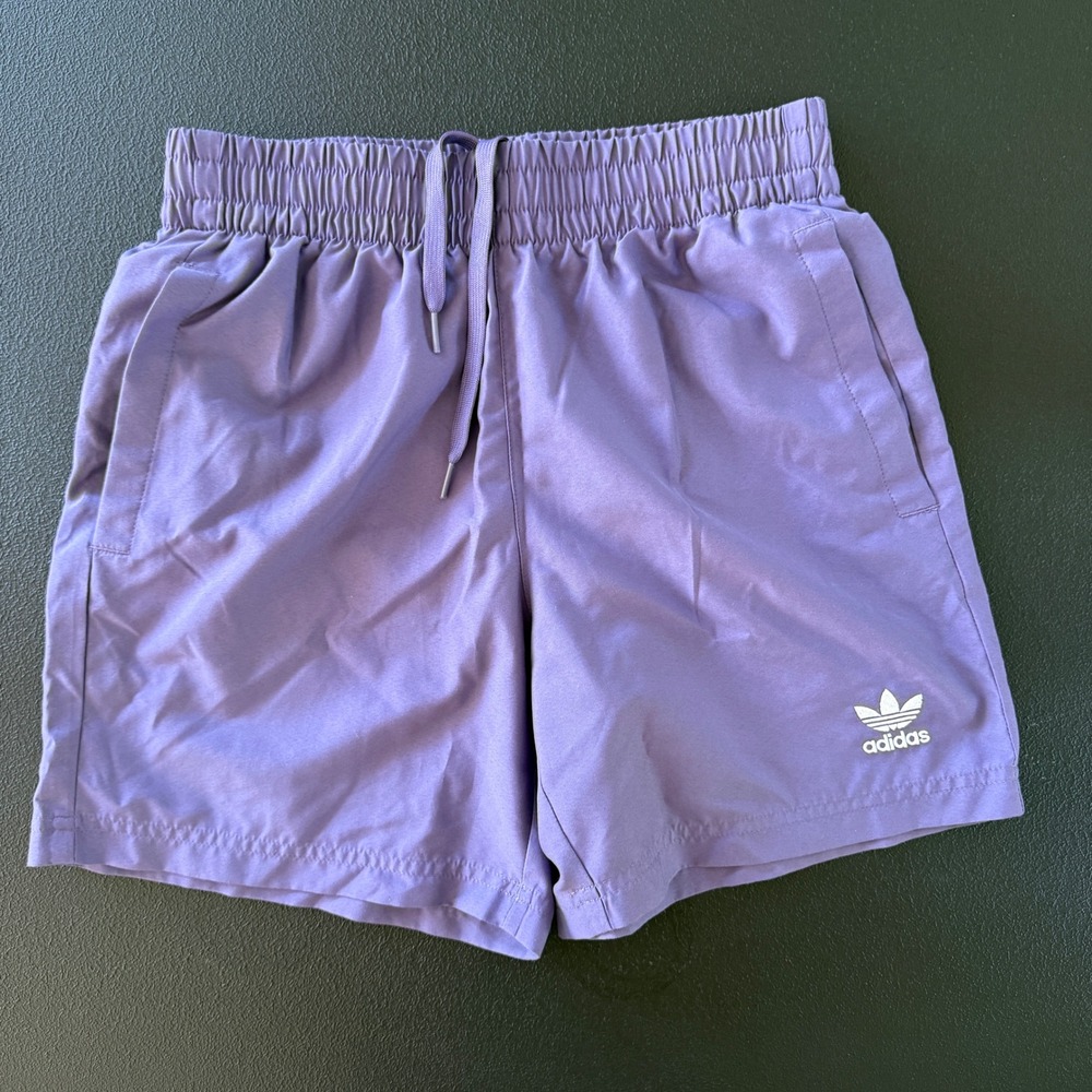 Adidas Swim Trunks Men S Purple Trefoil Logo Mesh Lined Pockets HB1824